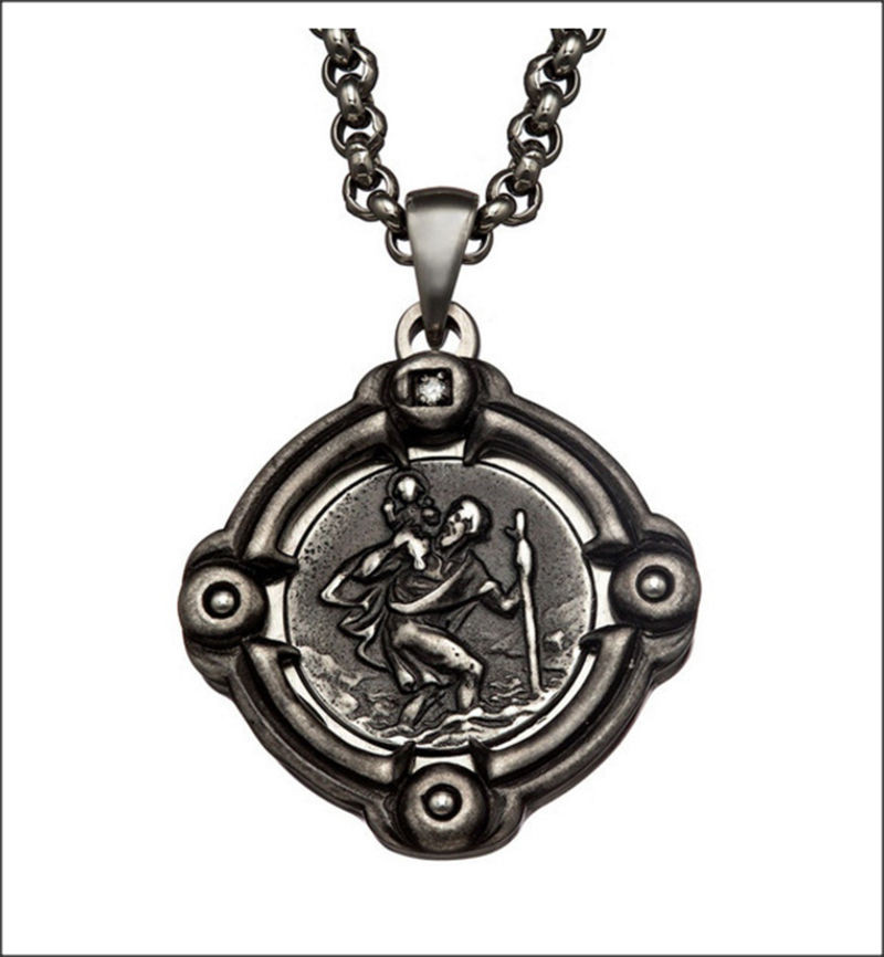 Saint Christopher Necklace
 $150 "BLACK & BLUE" Jewelry Co Mens SAINT CHRISTOPHER