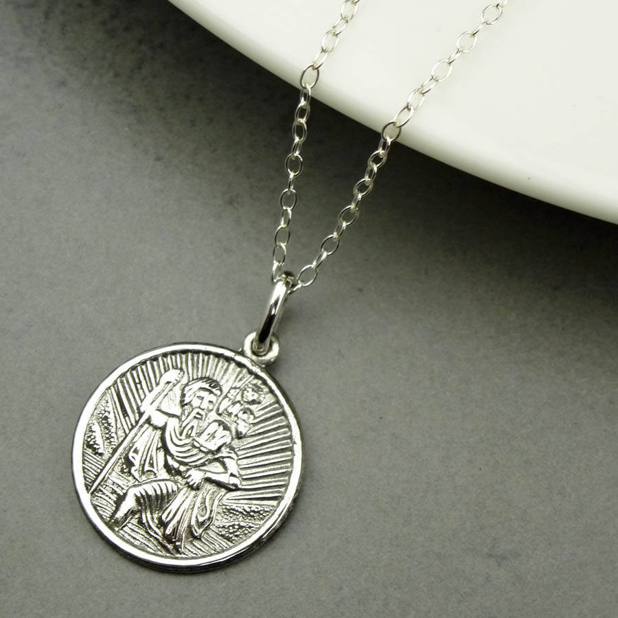 Saint Christopher Necklace
 personalised st christopher necklace by hersey