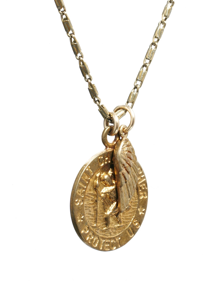 Saint Christopher Necklace
 Dogeared St Christopher Necklace in Metallic