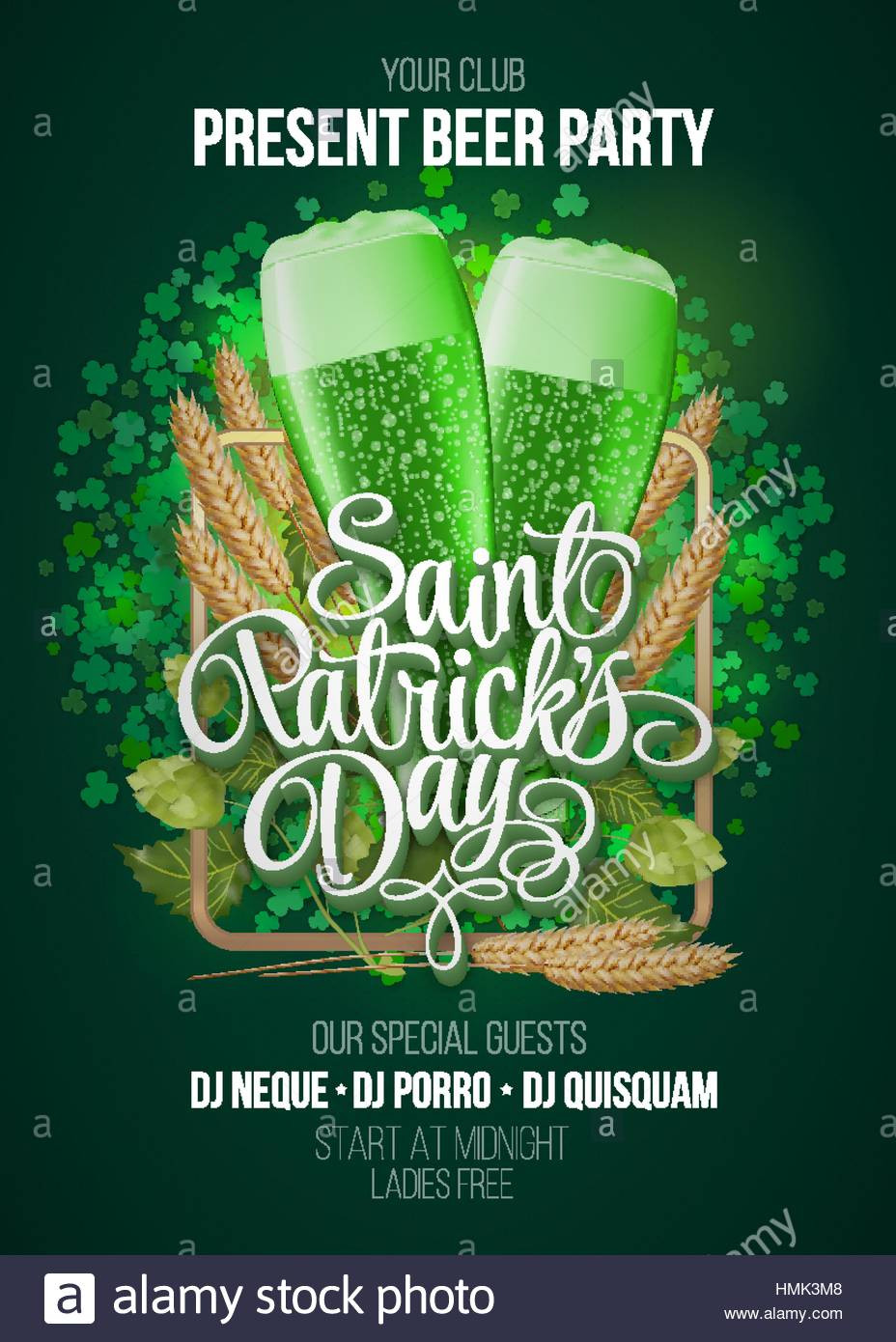 Saint Patrick's Day Party
 St Patrick s Day poster Beer party green background with