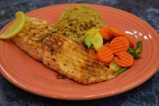Salmon Dinner Sides
 Grilled Salmon dinner with your choice of two sides