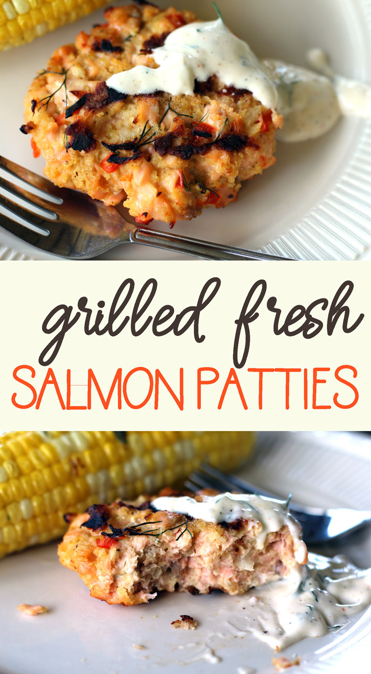 Salmon Patties With Fresh Salmon
 Grilled Fresh Salmon Patties with Lemon Dill Mayo