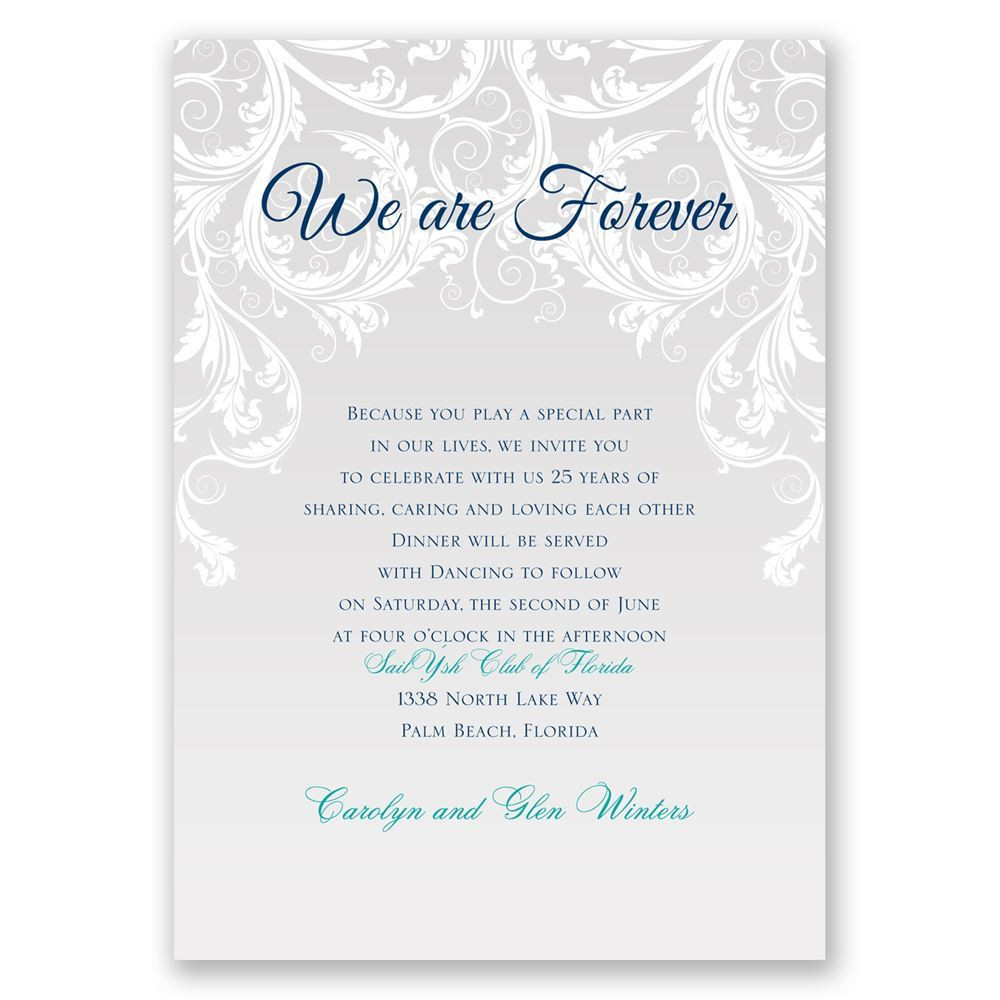 Sample Wedding Vow Renewal
 We Are Forever Vow Renewal Invitation
