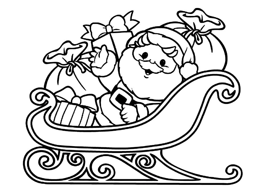 Santa Coloring Pages Printable Free
 Christmas Sleigh Coloring Pages at GetColorings