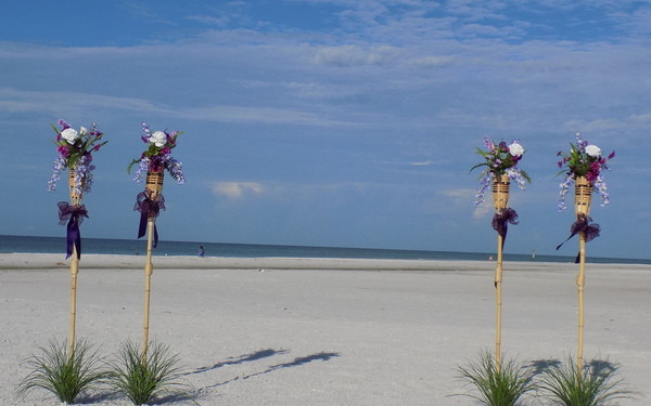 Sarasota Beach Weddings
 St Pete Fl Beach Ceremony Tiki Package by