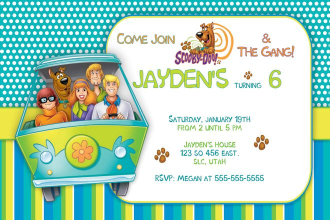 Scooby Doo Birthday Invitations
 FREE Printable Scooby Doo Birthday Party Invitations