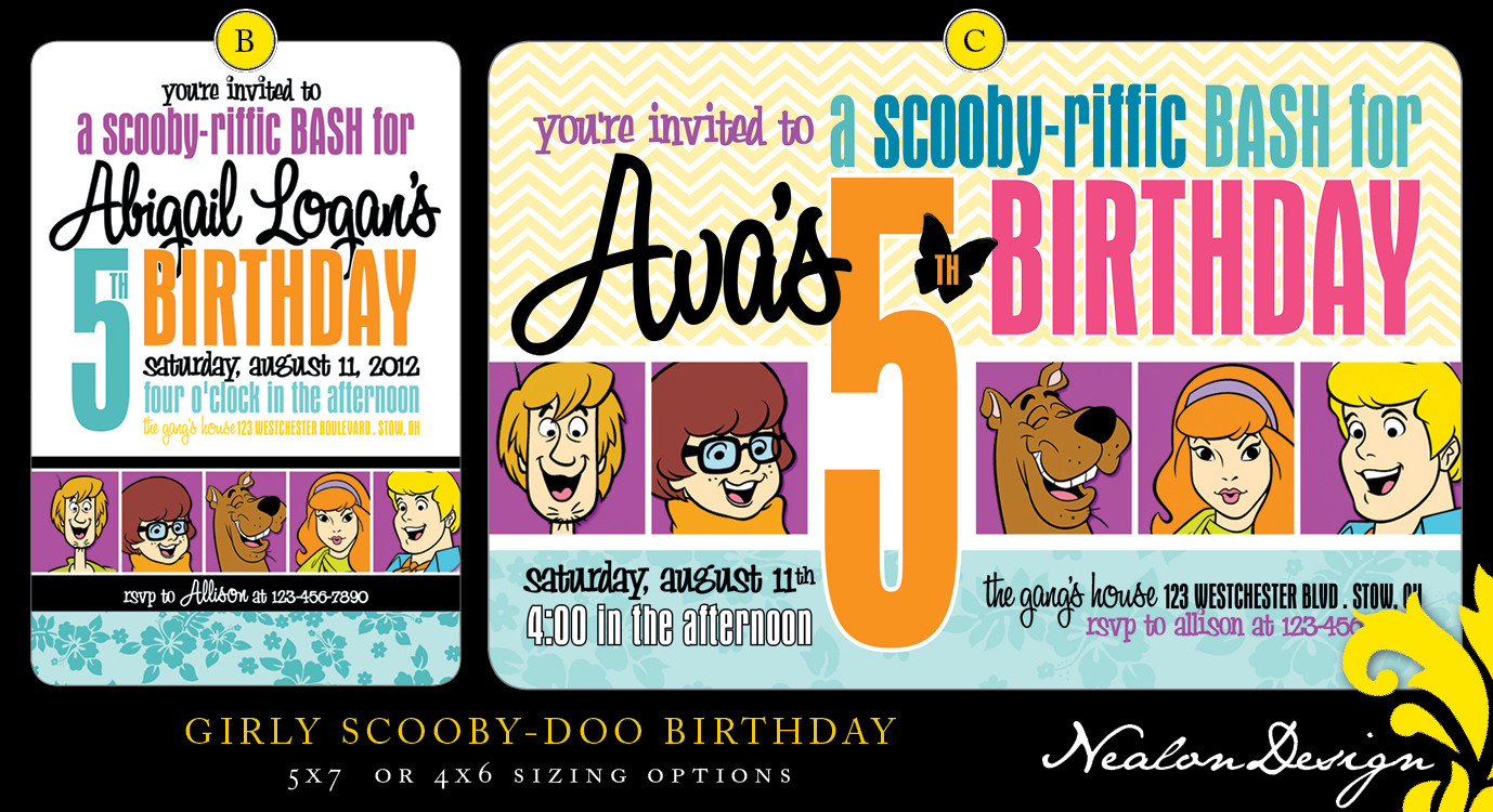 Scooby Doo Birthday Invitations
 Nealon Design Scooby Doo BIRTHDAY