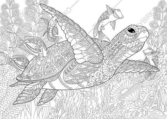 Sea Turtle Coloring Pages For Adults
 Coloring pages for adults Sea Turtle Adult coloring