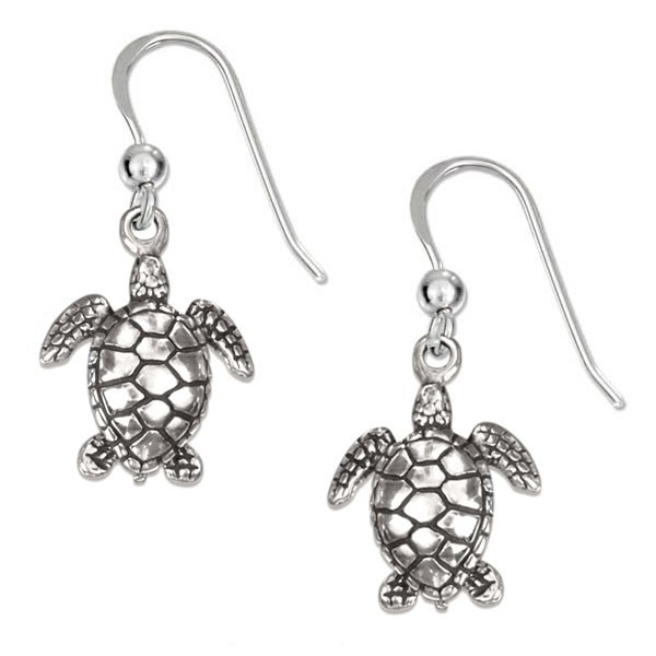Sea Turtle Earrings
 Little Silver Sea Turtle Earrings