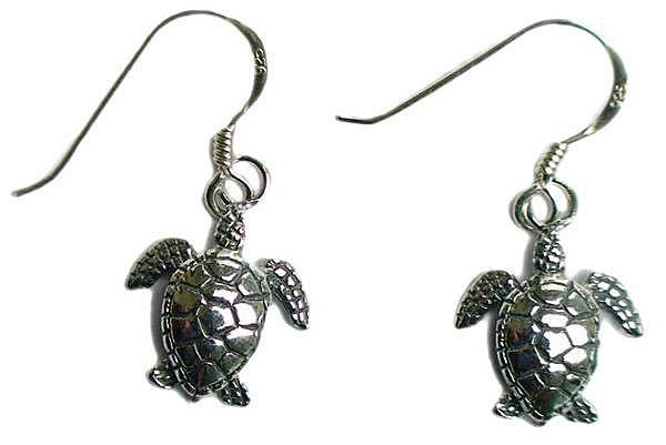 Sea Turtle Earrings
 Sea Turtle Dangle Earrings Sterling Silver
