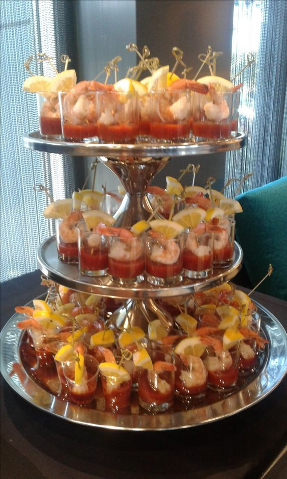 Seafood Party Ideas
 spinning shrimp cocktail tower in 2019