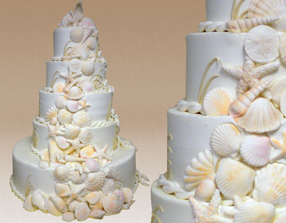 Seashell Wedding Cake
 Seashell Wedding Cakes Montilio s Baking pany
