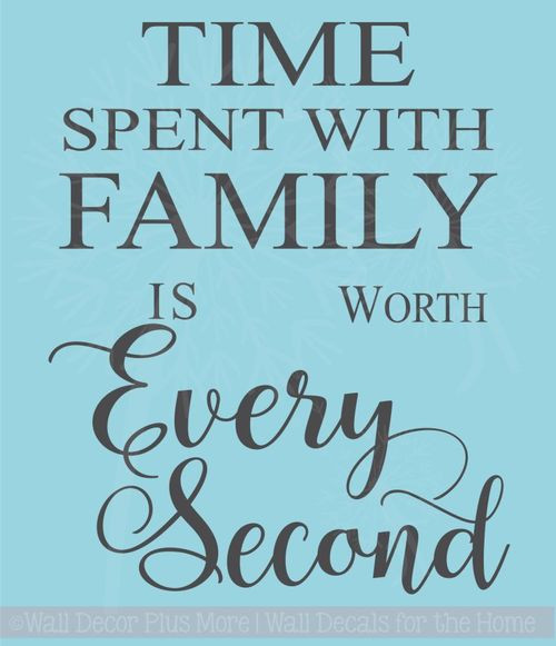 Second Family Quotes
 Time Spent with Family Worth Every Second Wall Letters for