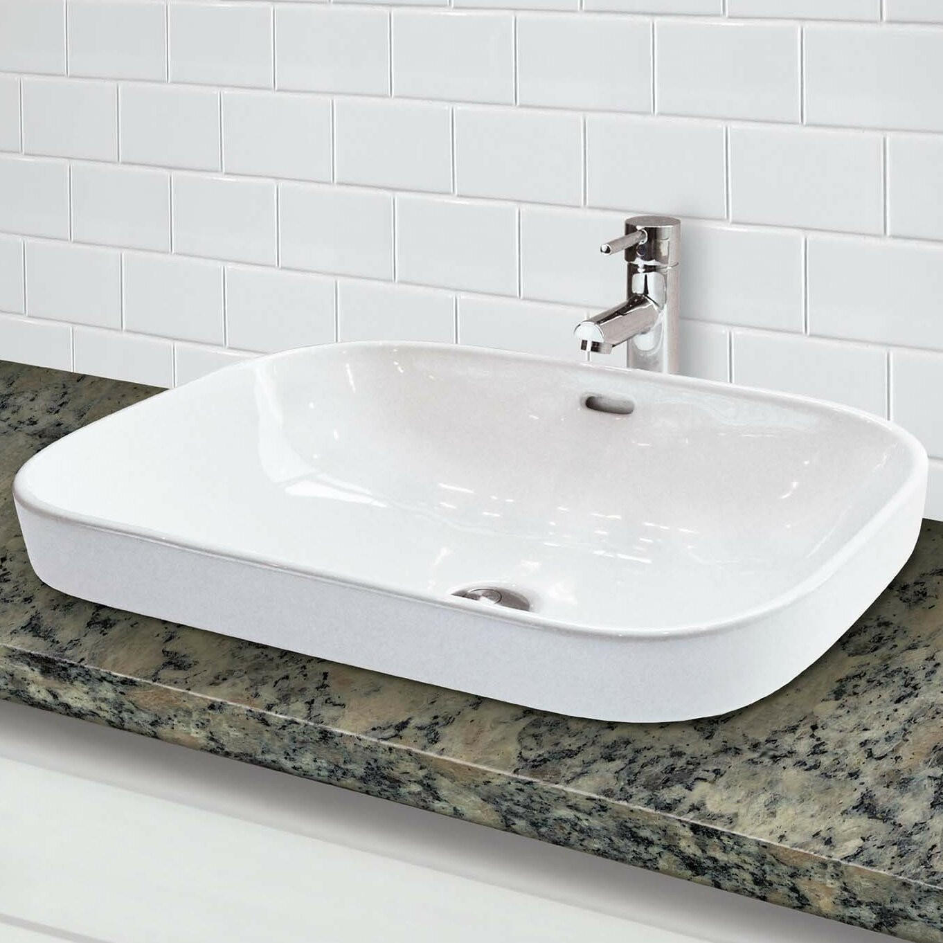 Semi Recessed Bathroom Sink
 DECOLAV Classically Redefined Rectangular Semi Recessed