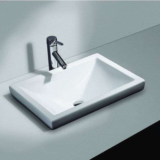 Semi Recessed Bathroom Sink
 Cantrio Koncepts Vitreous China Semi Recessed Bathroom