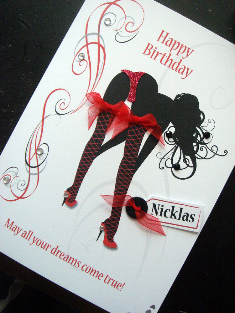 Sexy Birthday Card
 Personalised Handmade y lady Thong Birthday Card