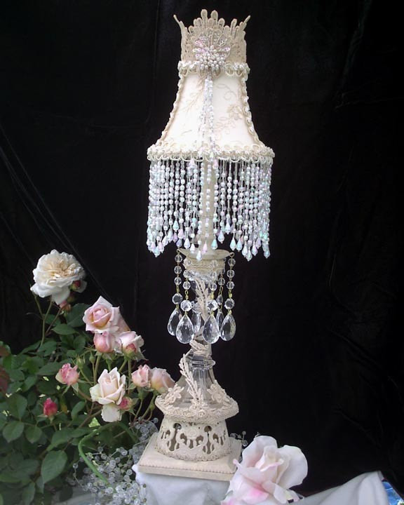 Shabby Chic Bedroom Lamps
 Items similar to VICTORIAN Romantic Shabby Chic Crystal