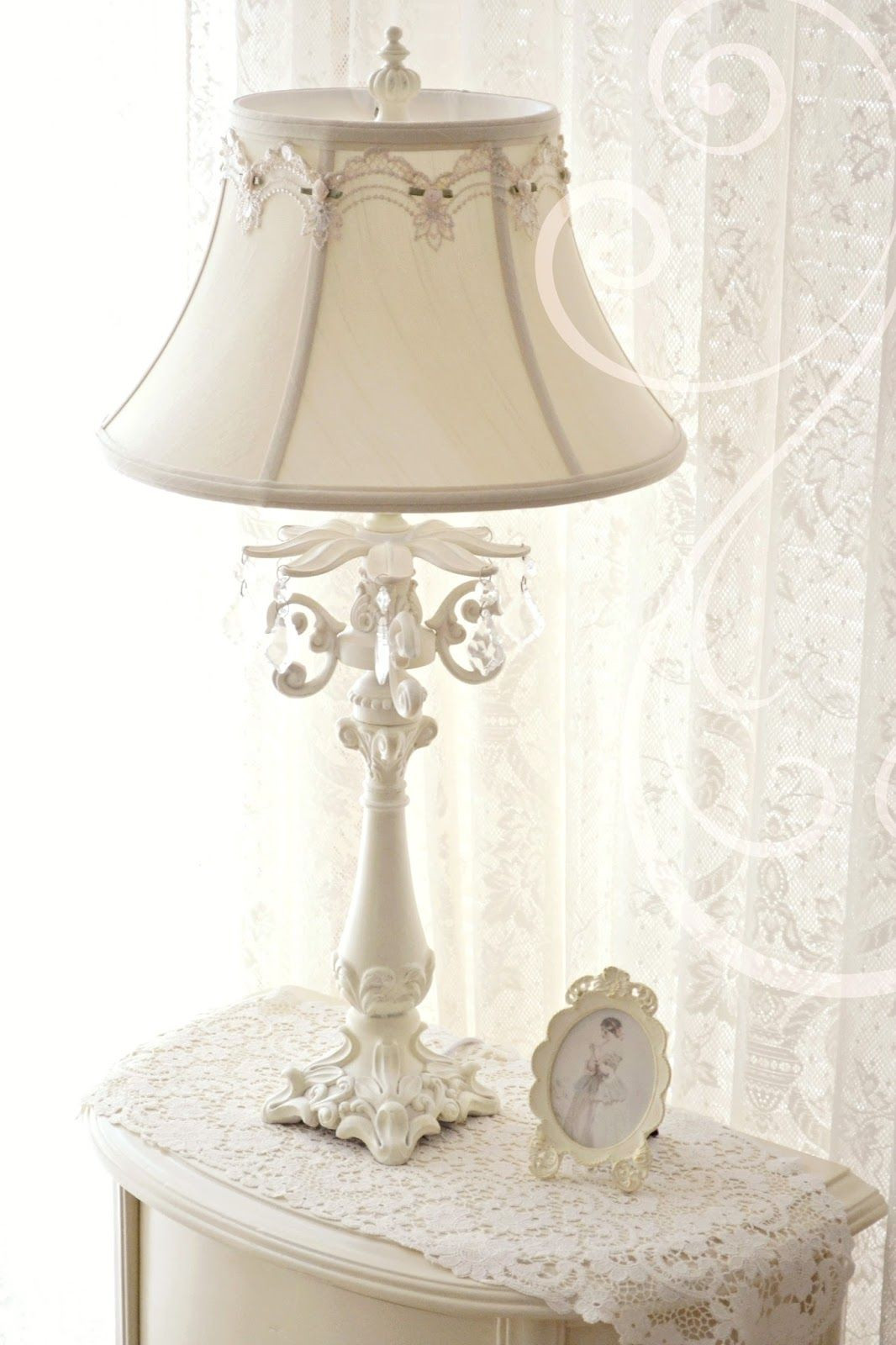 Shabby Chic Bedroom Lamps
 Jennelise Winter White