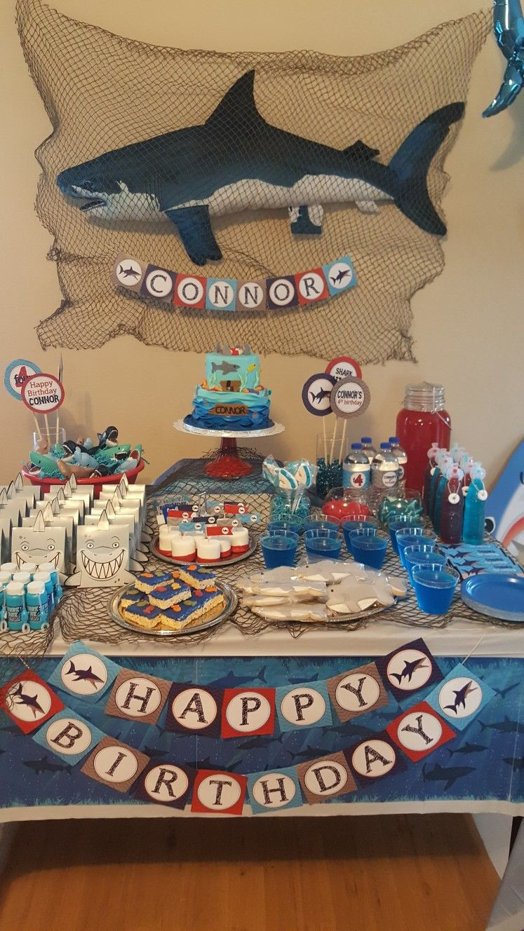 Shark Birthday Party Supplies
 Shark themed birthday party