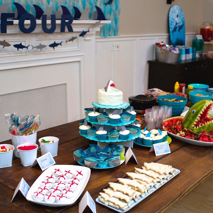 Shark Birthday Party Supplies
 Kara s Party Ideas JAWsome Shark Themed Birthday Party
