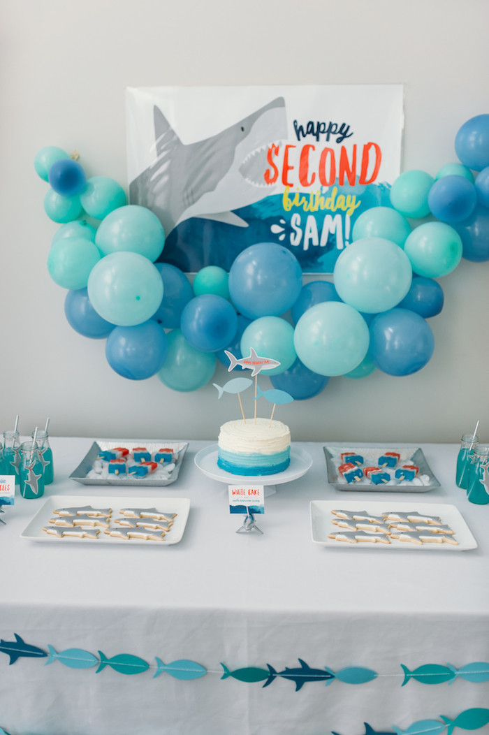 Shark Birthday Party Supplies
 Kara s Party Ideas "Chomp" Shark Themed Birthday Party