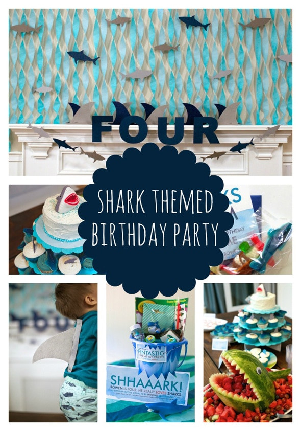 Shark Birthday Party Supplies
 Sweet Shark Birthday Party