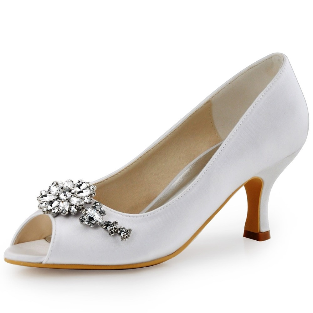 Shoes For Wedding Party
 HP1541 Ivory White Women Wedding Shoes Bridesmaids Peep