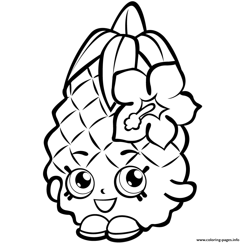 Shopkins Printable Coloring Pages
 Fruit Pineapple Shopkins Season 1 Coloring Pages Printable