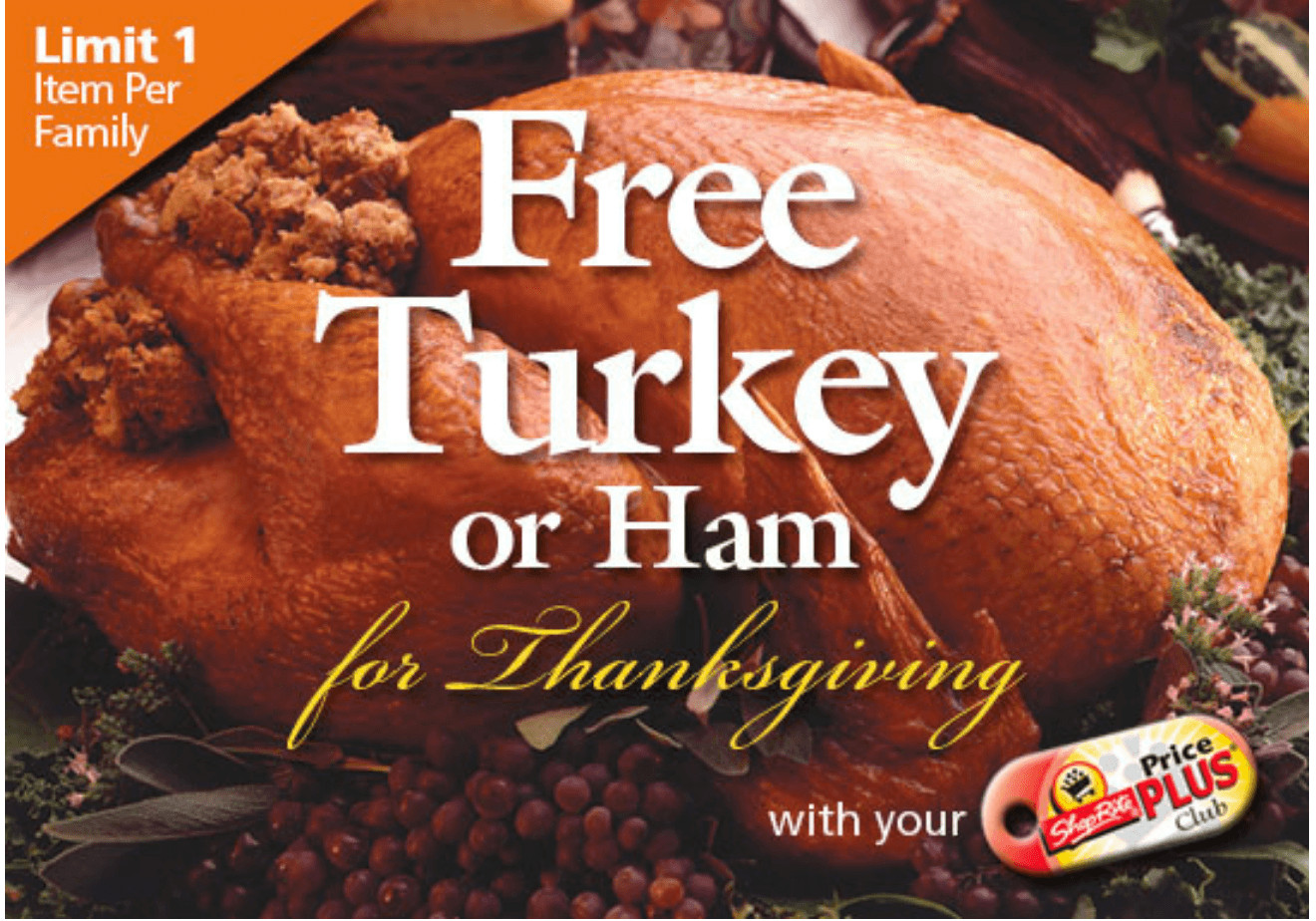 Shoprite Holiday Dinners
 ShopRite FREE Turkey or Ham Holiday fer fer is Back
