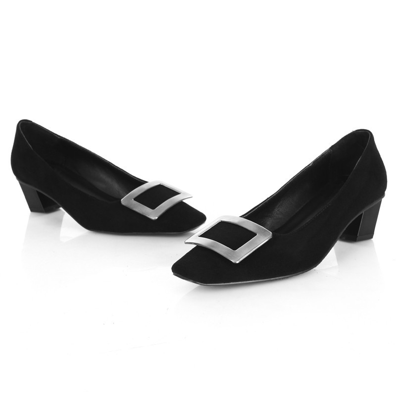 Short Heel Wedding Shoes
 Short Heel Closed Toes Elegant Black Wedding Shoes For