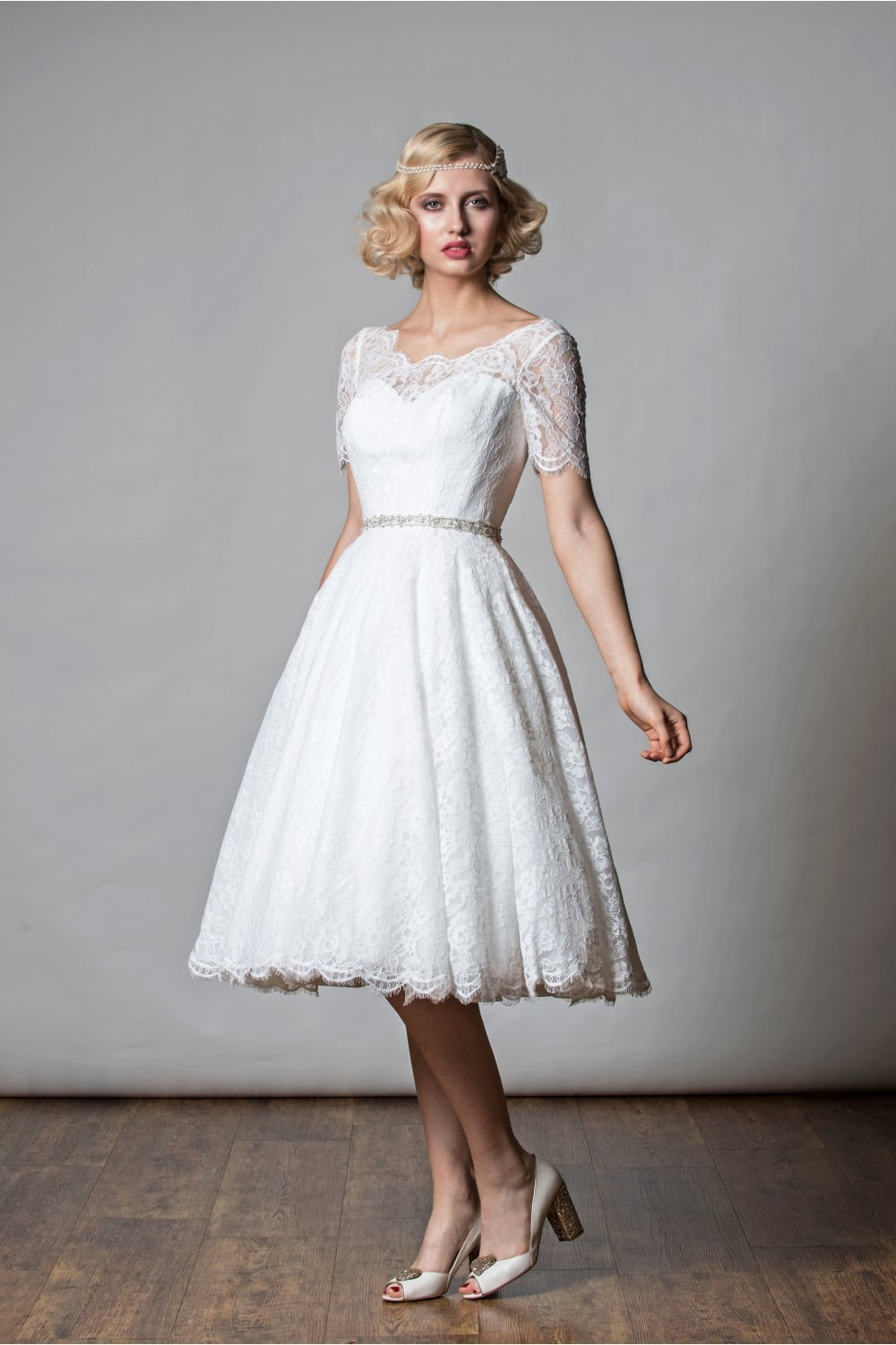 Short Wedding Dresses Vintage
 1068 PENNY Tea Length Short Wedding Dress 1920s Vintage