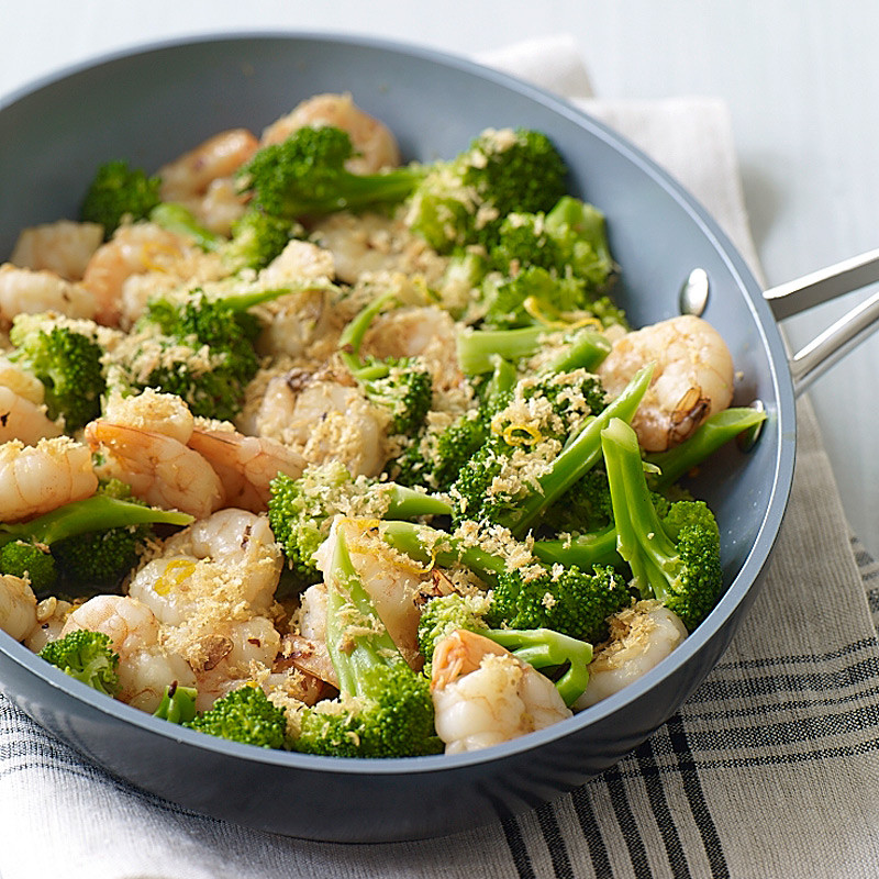 Shrimp And Broccoli Recipes
 Garlicky Shrimp with Broccoli and Toasted Breadcrumbs