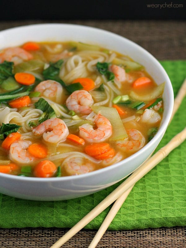 Shrimp And Rice Soup
 Asian Rice Noodle Soup with Shrimp The Weary Chef