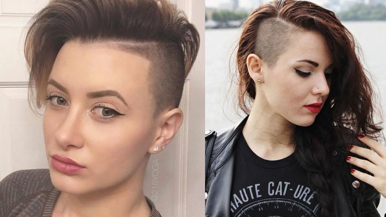 Side Shaved Hairstyle Female
 Sidecut Haircut Side Shave Hair