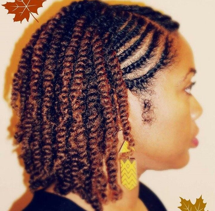 Side Twist Hairstyle On Natural Hair
 Natural twostrand twist side view