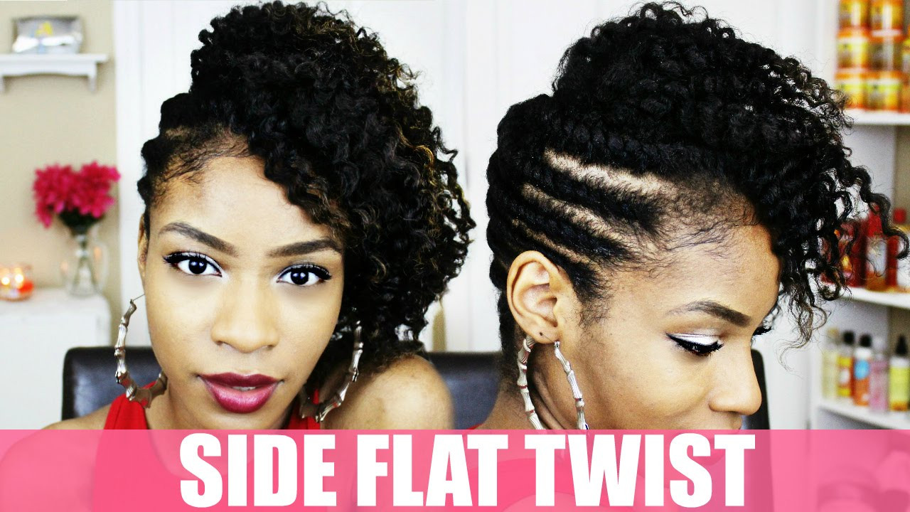 Side Twist Hairstyle On Natural Hair
 Side Flat Twist Hairstyle on Natural Hair