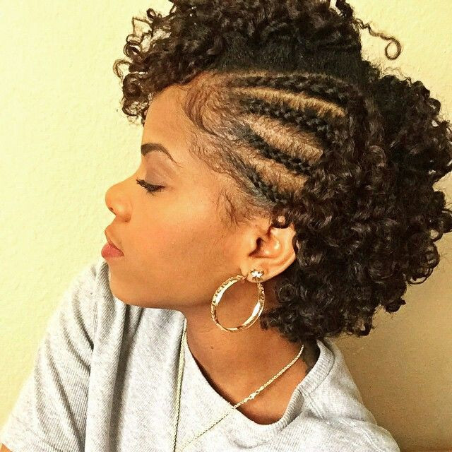 Side Twist Hairstyle On Natural Hair
 Side braids with curly q twist outs naturalstyle in 2019