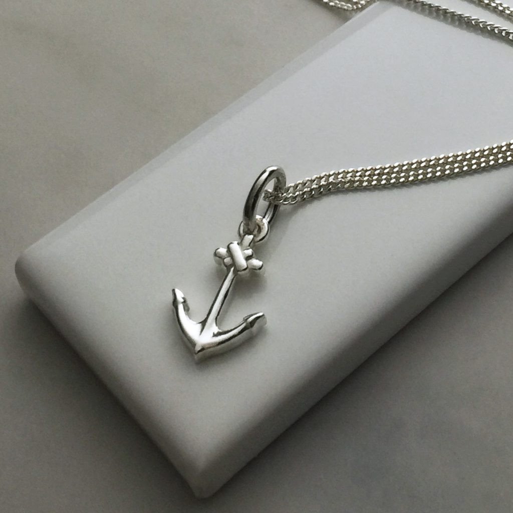 Silver Anchor Necklace
 Anchor Necklace in Sterling Silver Bianca Jones British