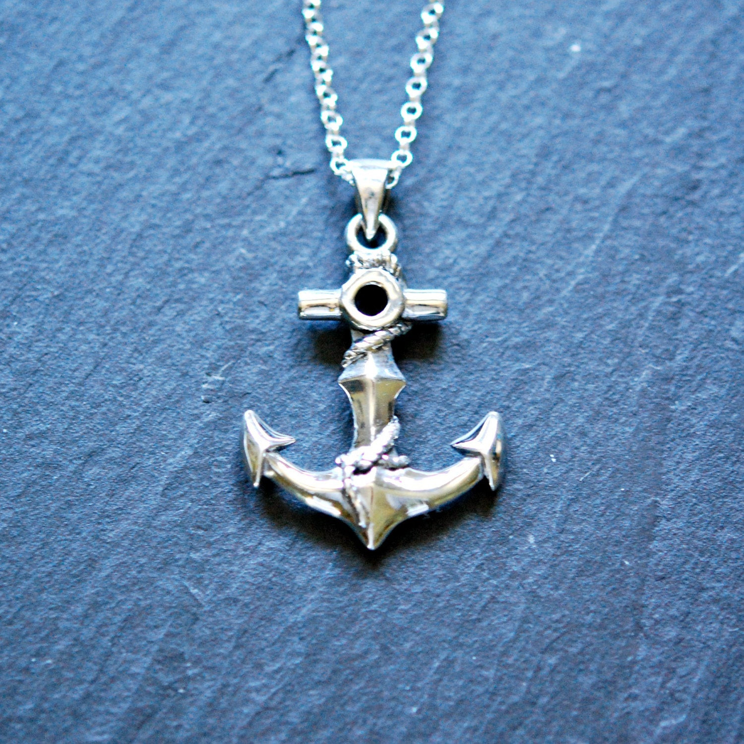 Silver Anchor Necklace
 Silver anchor necklace sterling anchor pendant sailor