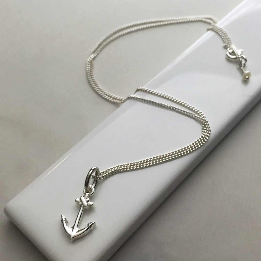 Silver Anchor Necklace
 Anchor Necklace in Sterling Silver Bianca Jones British