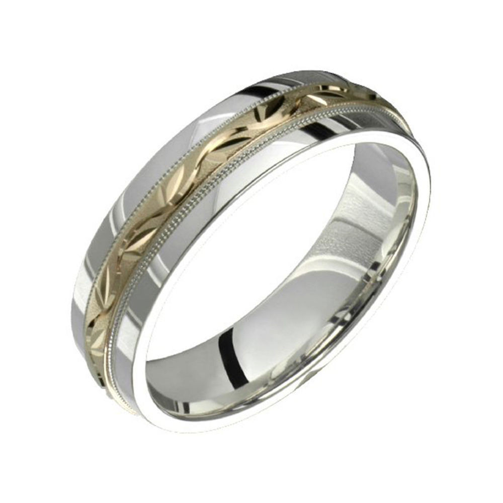 Silver And Gold Wedding Bands
 10k Yellow Gold W 925 Sterling Silver Wedding Band 6mm