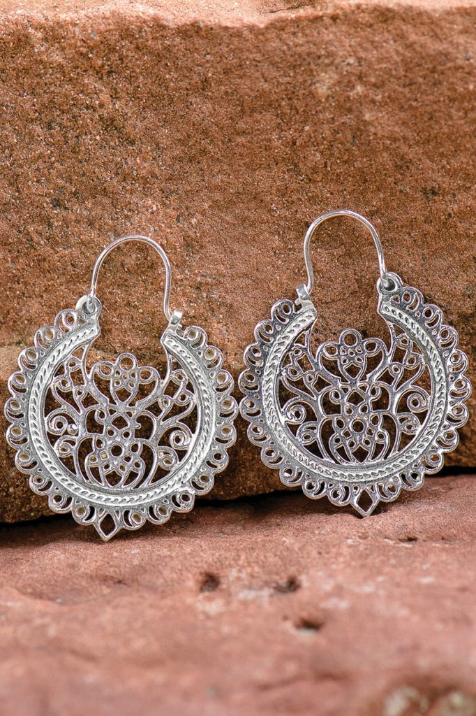 Silver Filigree Earrings
 Silver Filigree Earrings Handmade with Brass and Silver
