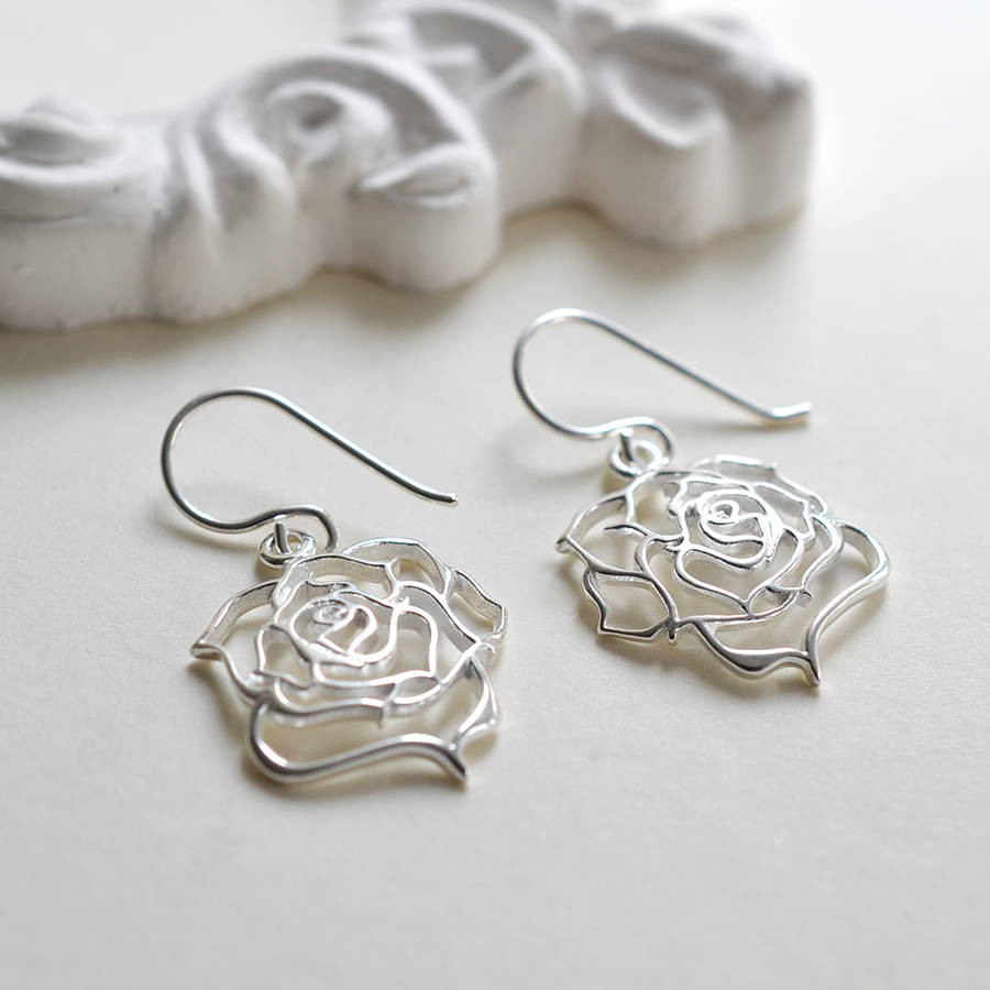 Silver Filigree Earrings
 sterling silver filigree rose earrings by martha jackson