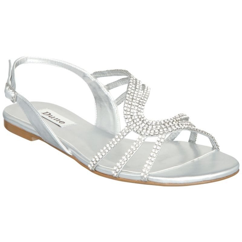 Silver Flat Shoes For Wedding
 formal flat silver sandals for wedding