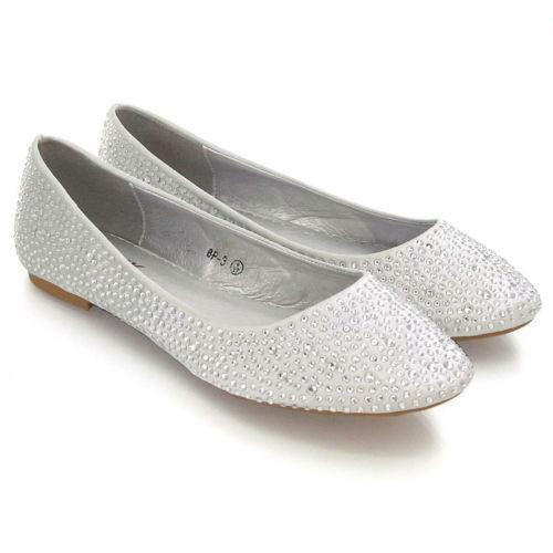 Silver Flat Shoes For Wedding
 Silver Flat Wedding Shoes