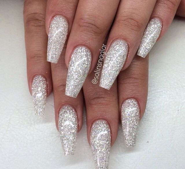 Silver Glitter Tip Nails
 best images about Nail Whore on Pinterest