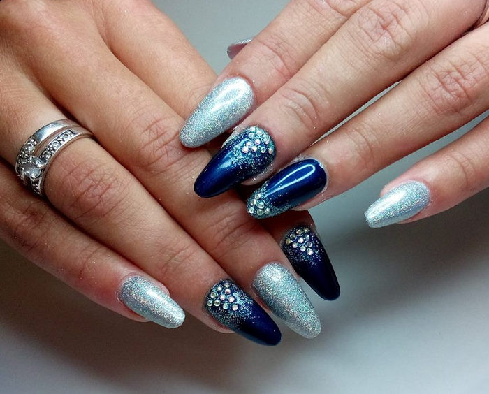 Silver Nail Designs
 82 Best Blue And Silver Nail Art Design Ideas