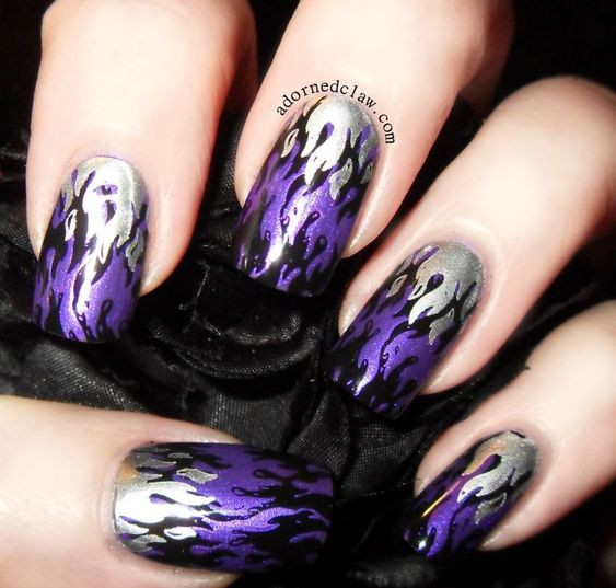 Silver Nail Designs
 Stunning Purple Nail Designs for 2019