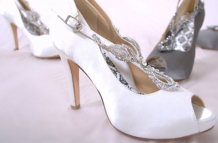 Silver Peep Toe Wedding Shoes
 white silver peep toe wedding shoes