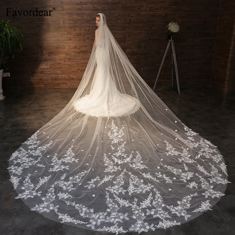 Silver Wedding Veil
 Favordear Top Quality 4 5m Bridal Veil With Silver b 1